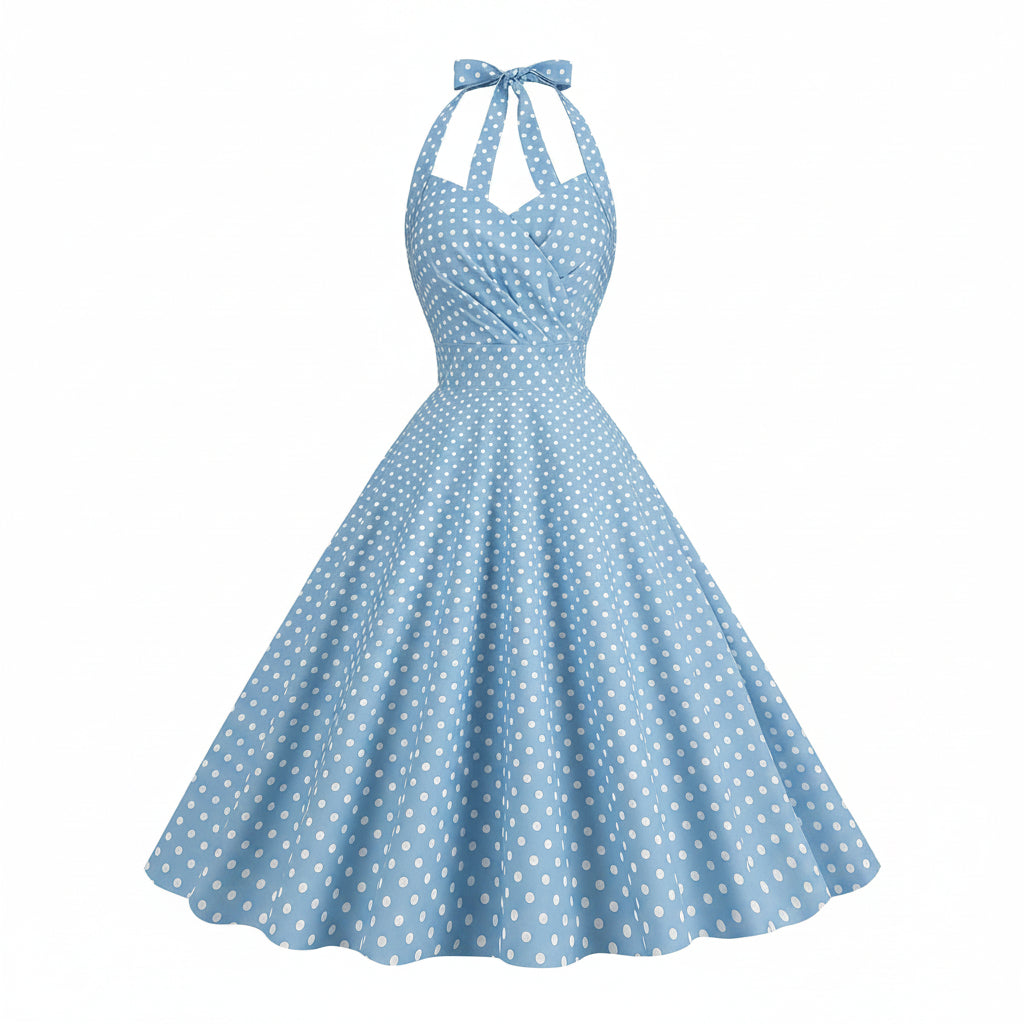 Polkadiva Dress – Vintage Halter Elegance