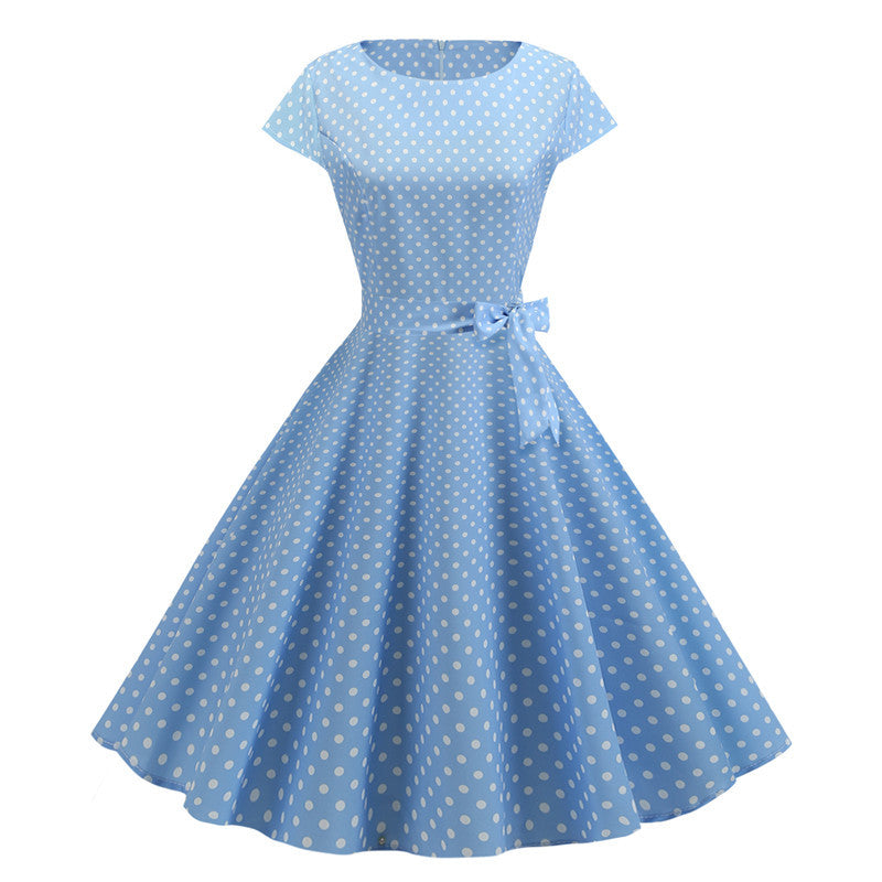 Retrodot Midi Dress – Timeless Vintage Charm