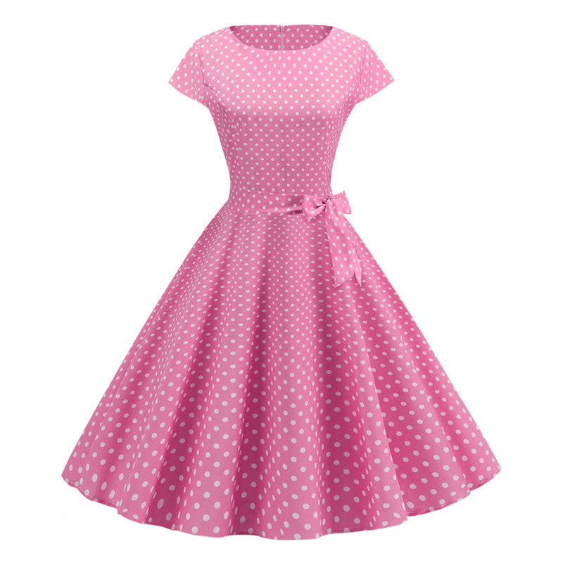 Retrodot Midi Dress – Timeless Vintage Charm