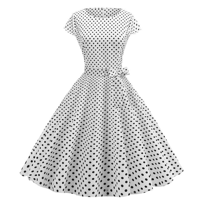 Retrodot Midi Dress – Timeless Vintage Charm