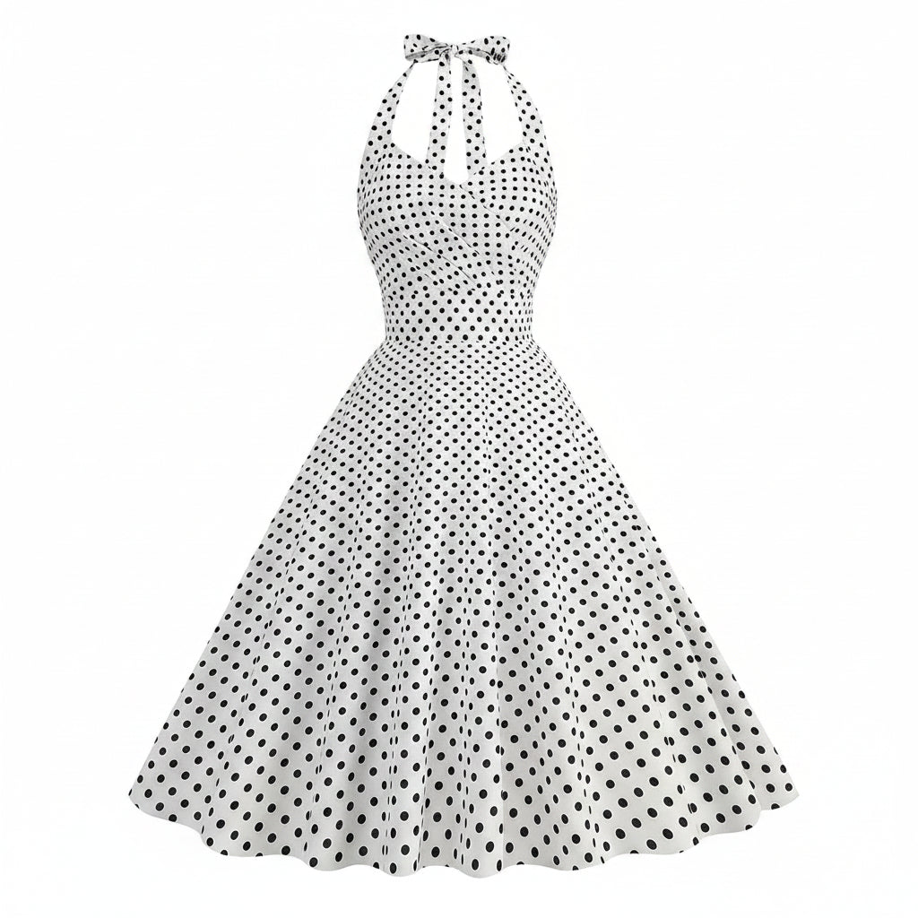 Polkadiva Dress – Vintage Halter Elegance