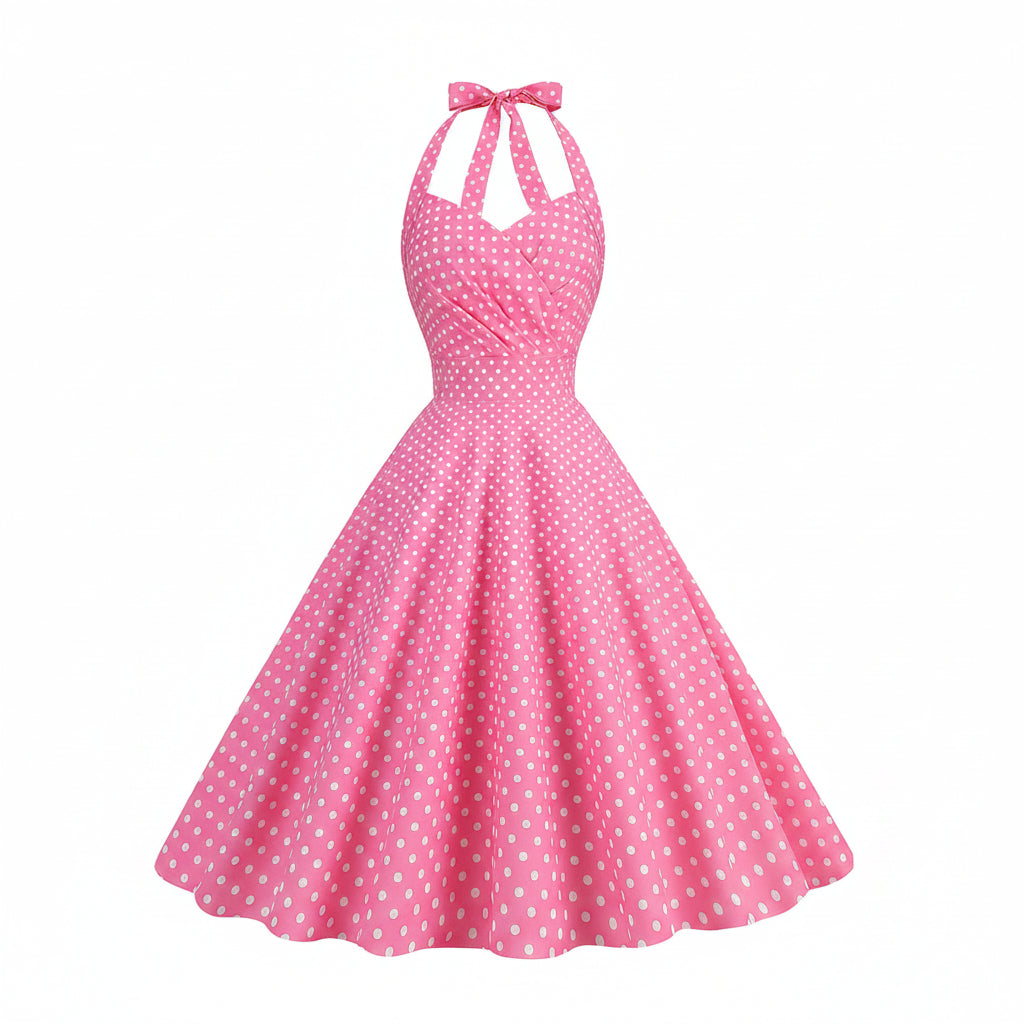 Polkadiva Dress – Vintage Halter Elegance