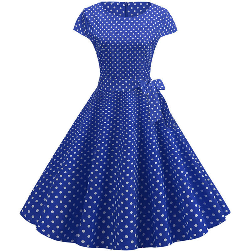 Retrodot Midi Dress – Timeless Vintage Charm