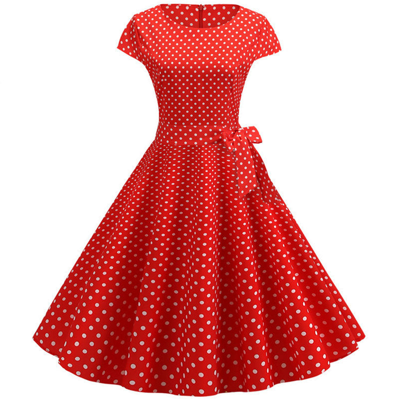 Retrodot Midi Dress – Timeless Vintage Charm