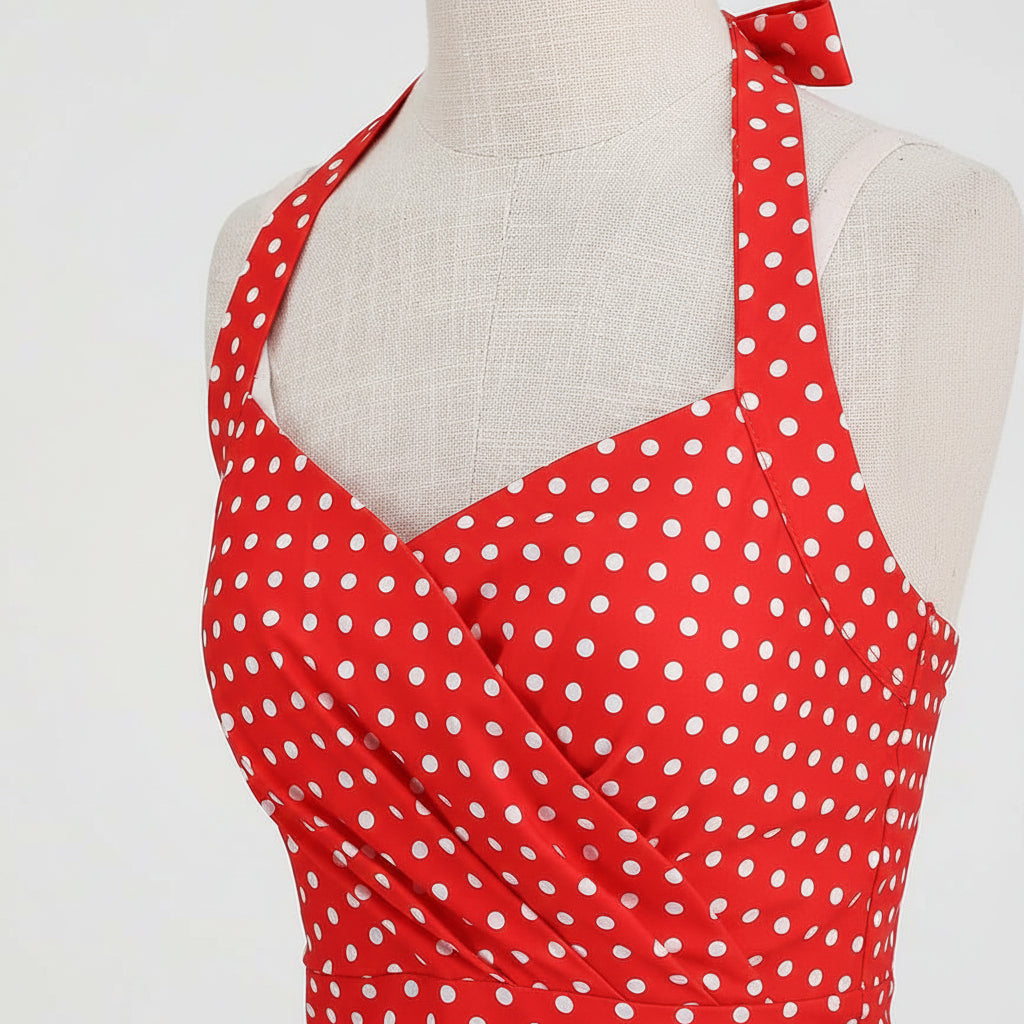 Polkadiva Dress – Vintage Halter Elegance