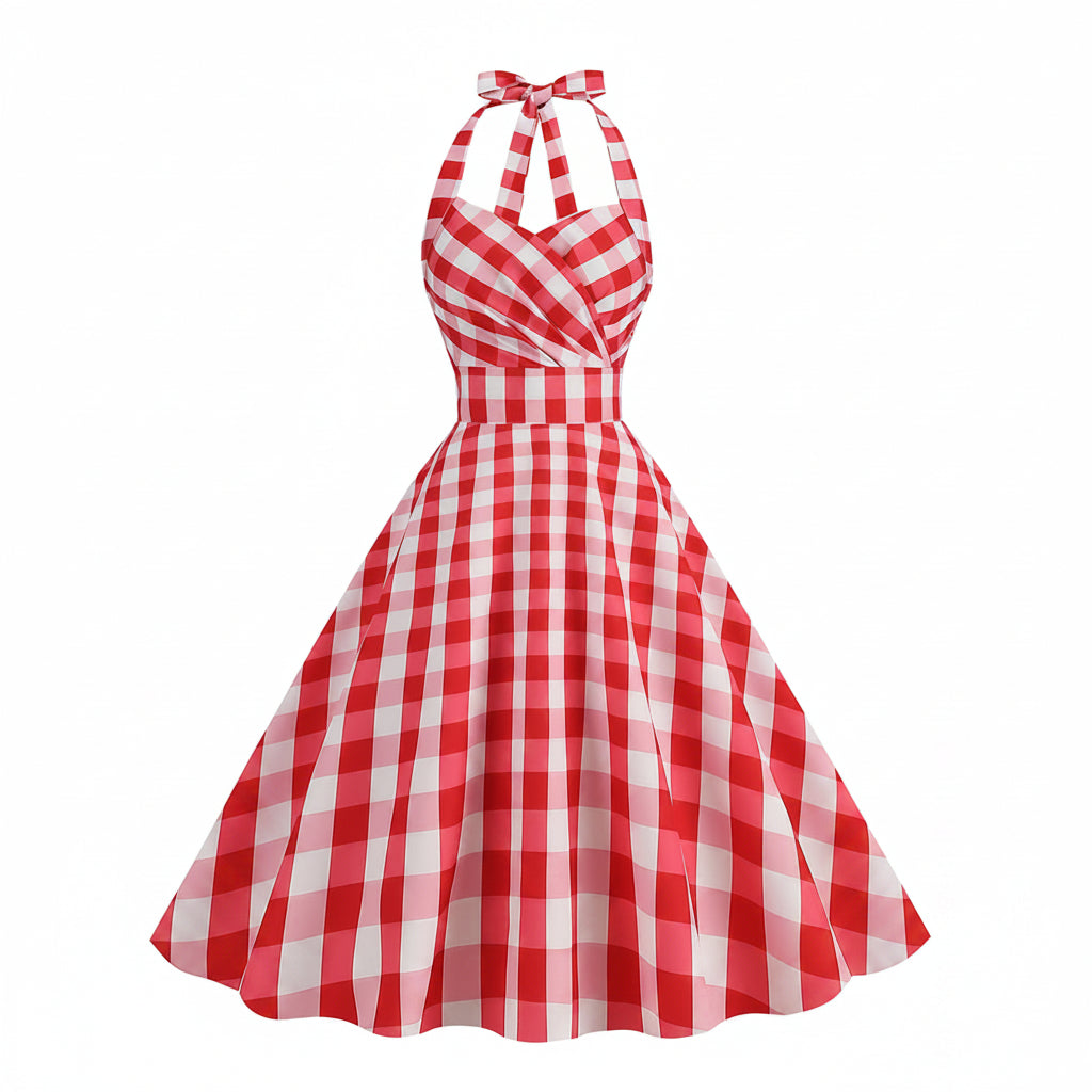 Polkadiva Dress – Vintage Halter Elegance