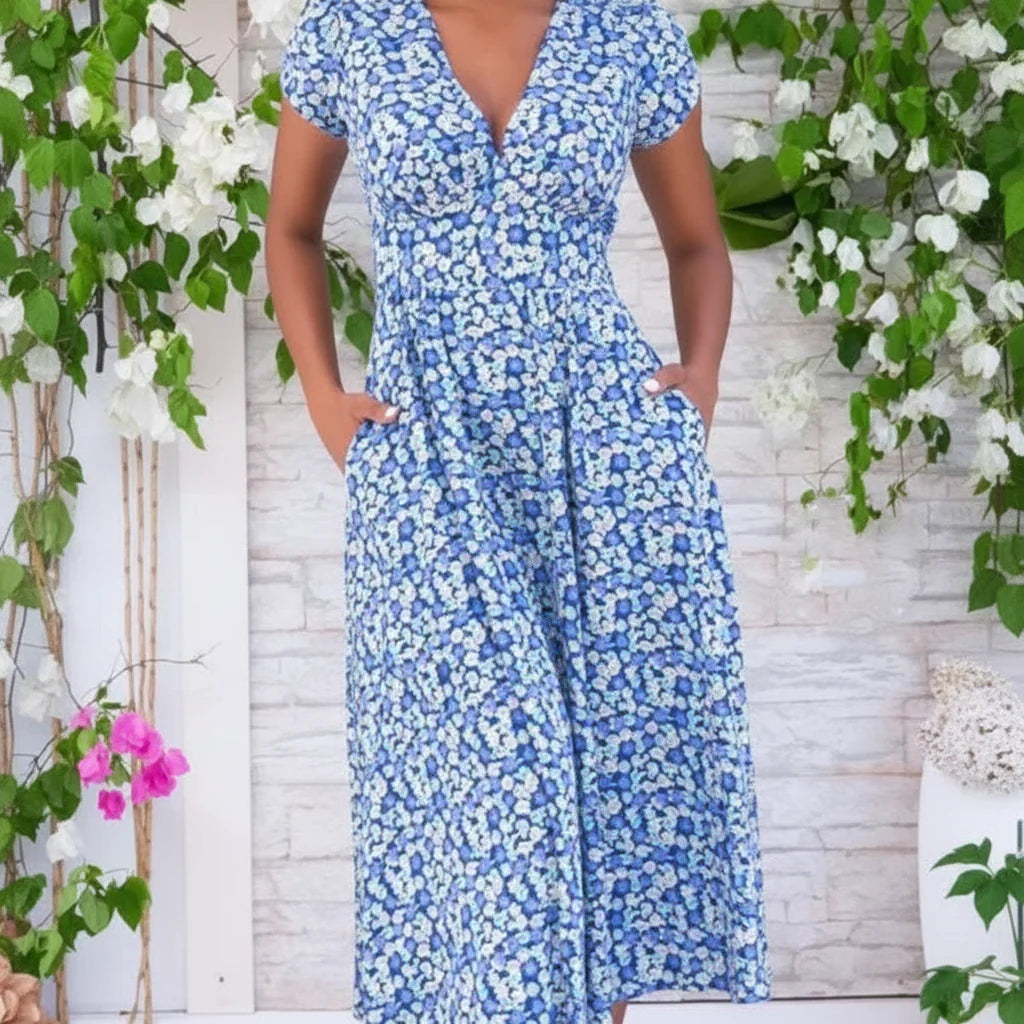 Stylish Bohemian Printed Maxi Dress for Elegant Casual Looks