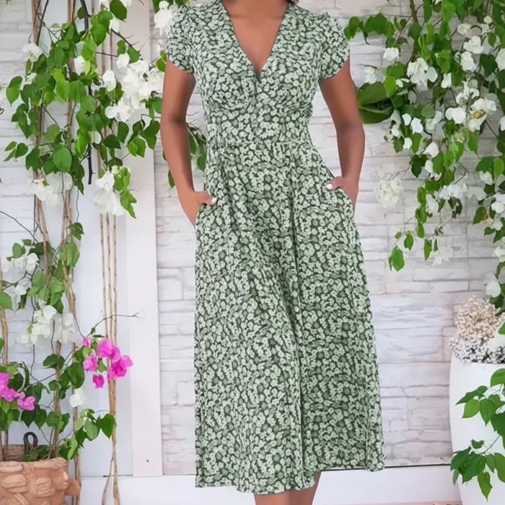 Stylish Bohemian Printed Maxi Dress for Elegant Casual Looks