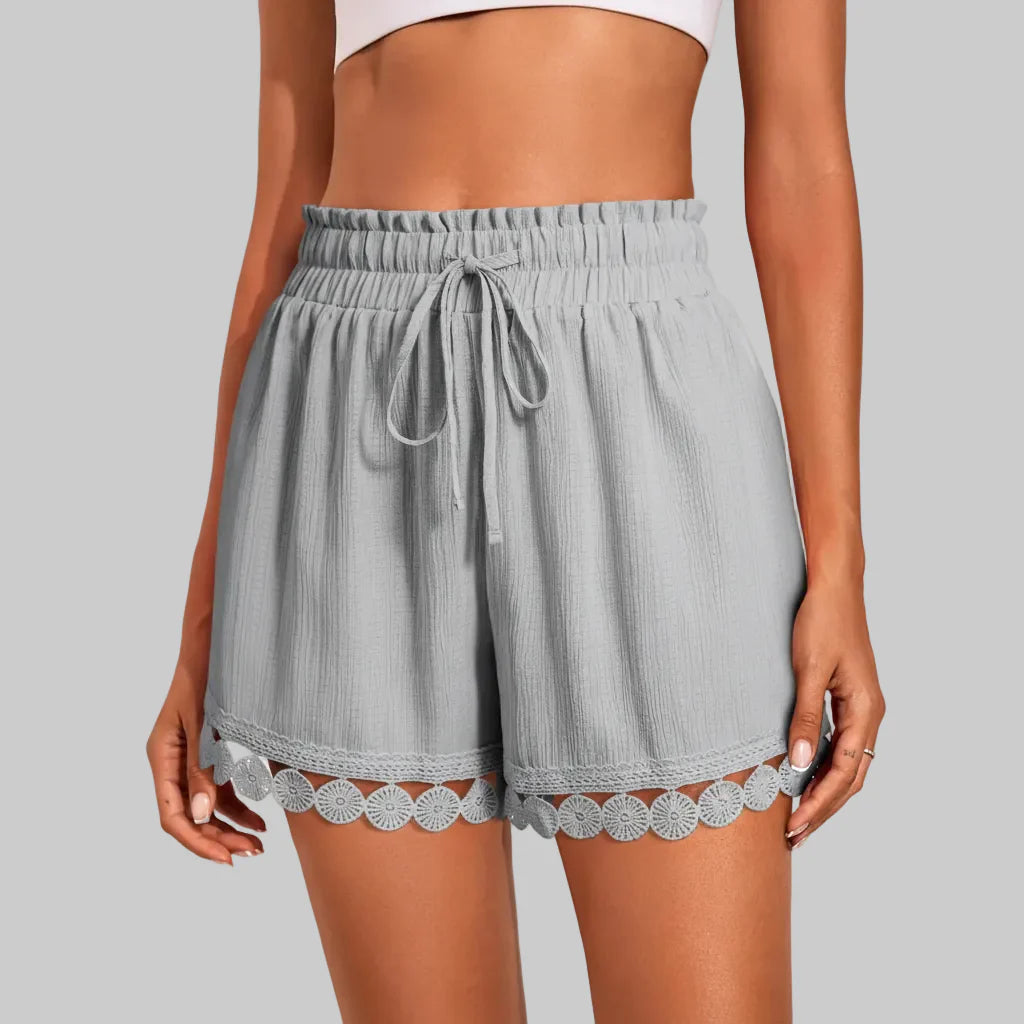 Trendy Lace Trim Summer Shorts for Relaxed Vacation Looks