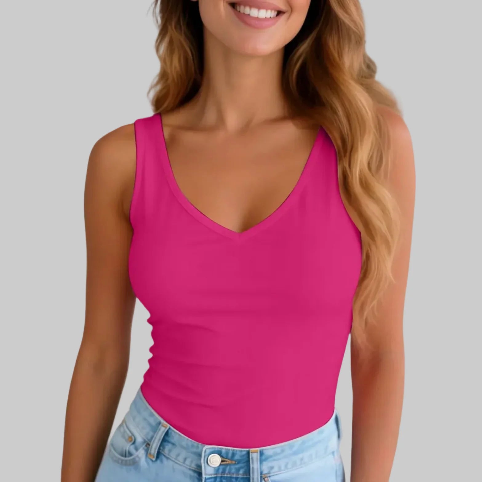Trendy Sleeveless Basic Top for Summer Beach and Everyday Wear