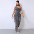 Graceful Shoulder Off Bead Dress for Sleek Modern Elegance