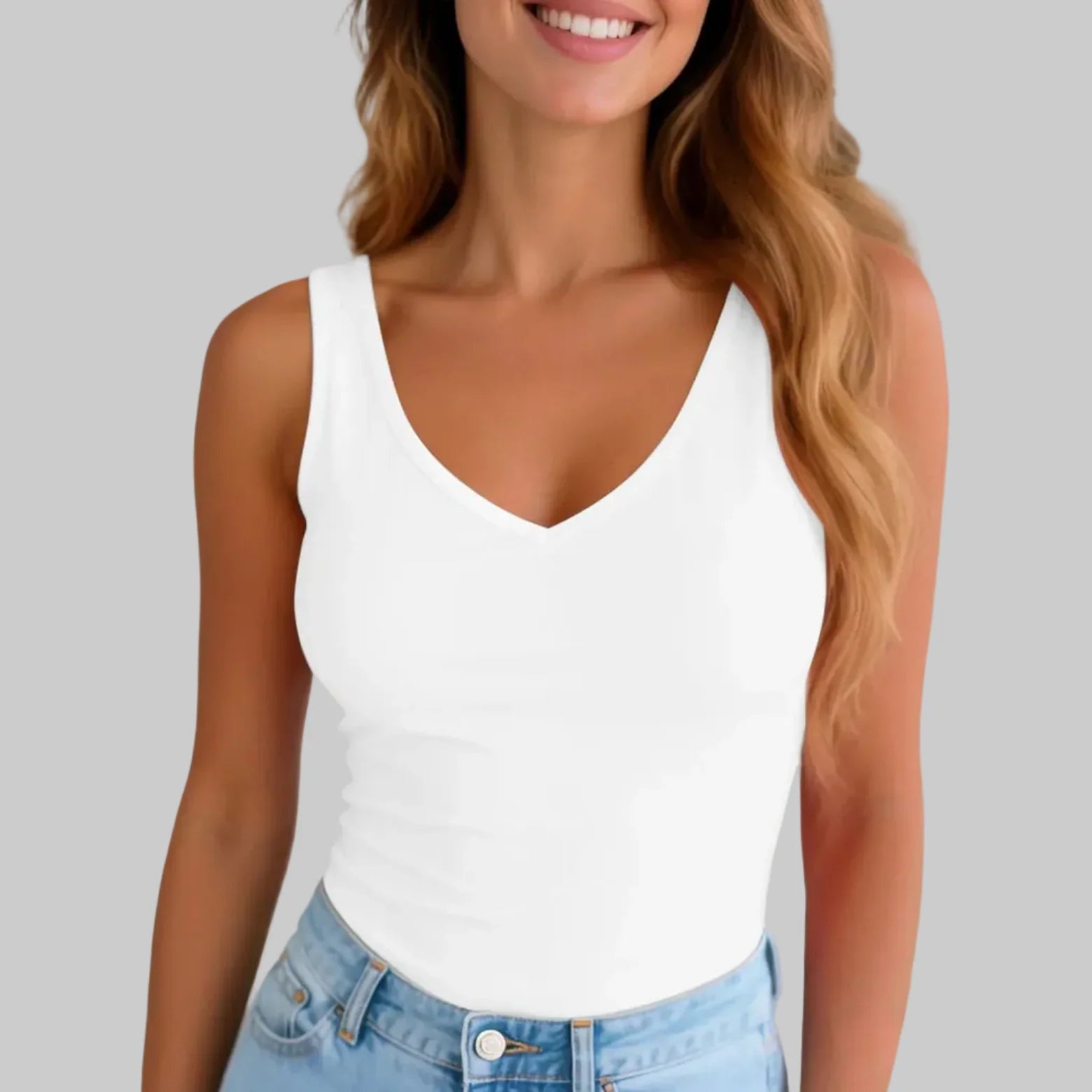 Trendy Sleeveless Basic Top for Summer Beach and Everyday Wear