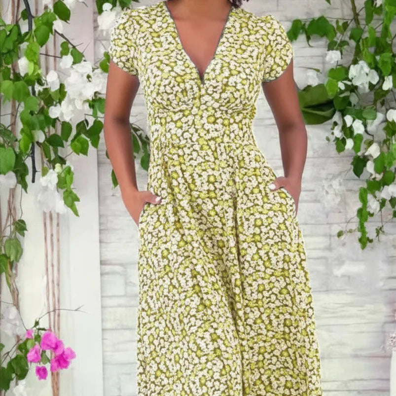 Stylish Bohemian Printed Maxi Dress for Elegant Casual Looks